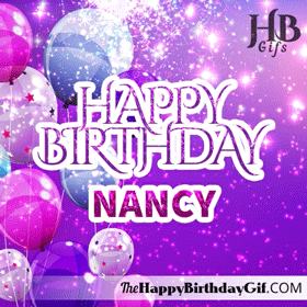 Happy Birthday Nancy Gif - 99 2 Happy Birthday Nancy Gif with Glitter and Balloons